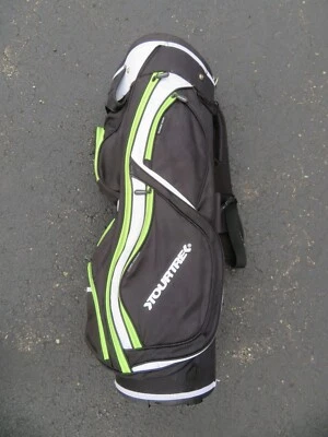 Carro de golf TourTrek ligeramente usado o bolsa de transporte 14 secciones negro, blanco y verde Foto 1 de 4