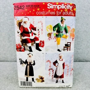 Simplicity 2542 Christmas Costumes Cosplay Santa Mrs Claus Elf Sewing Pattern - Picture 1 of 5