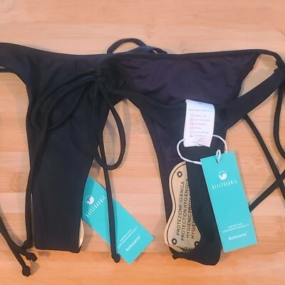 Womens Size Small Black Side Tie String Bikini Bathing Suit Bottoms - 2 Count - Изображение 1 из 4