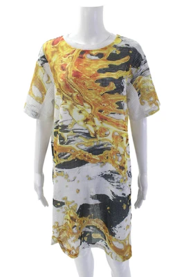 Vestido para mujer Clover Canyon texturizado manga corta cuello redondo blanco talla M Foto 1 de 4