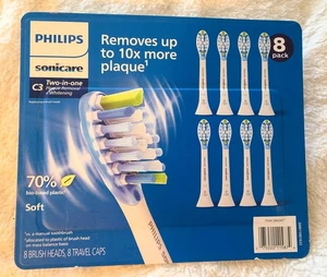 Paquete de 8 cabezales de cepillo de repuesto PHILLIPS SONICARE con limpieza de diamante nuevo con etiquetas - Imagen 1 de 2