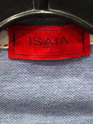 Isaia Napoli Blue Medium M Slim POLO SHIRT - Image 1 of 4