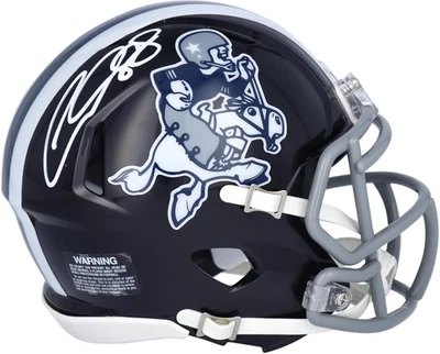 Minicasco de velocidad autografiado por Riddell Cowboy Joe CeeDee Lamb Dallas Cowboys Foto 1 de 3