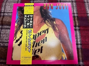 BON JOVI SLIPPERY WHEN WET MERCURY 28PP1025 JAPAN OBI LP - Picture 1 of 13
