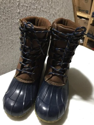 Botas Sugar Weather Duck para mujer 7 Squall marrón agua de lluvia con cordones parte inferior de goma Foto 1 de 4