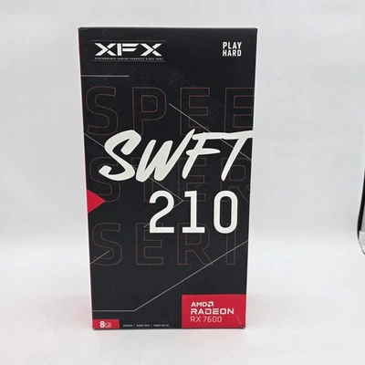 New XFX Radeon RX 7600 8GB GDDR6 Graphics Card RX-76PSWFTFR SPEEDSTER SWIFT 210 - Image 1 of 4