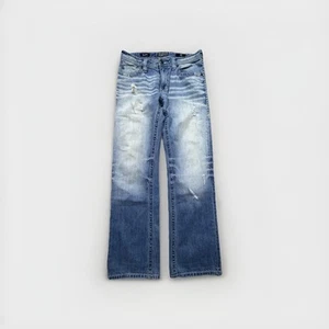 Pantalones de mezclilla Affliction negros premium para hombre talla 30 (32x32) desgastados punto grueso - Imagen 1 de 9