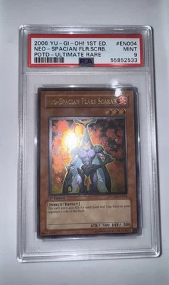 YuGiOh Neo Spacian Flare Scarab 1st Ed Ultimate Rare PSA 9 - Image 1 of 2