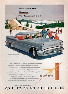 1957 Oldsmobile Super 88 Holiday Coupe "Winter Snow" Original Color Print Ad - Picture 1 of 1