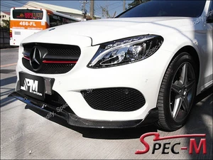 B Type Carbon Fiber Front Lip for 2015+ W205 C300 C400 AMG Sports Bumper only - Bild 1 von 4