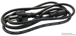 Mains Power Lead, Euro Plug to IEC C13, 10A, 1.8m, Black - 152522/3 - Picture 1 of 1