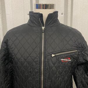 Obermeyer Jacket Mens Medium Black Quilted Full Zip Winter Nylon Polyester