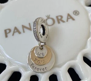 Auténtico Pandora You & Me Forever Dangle Charm #791979CZ - Imagen 1 de 3