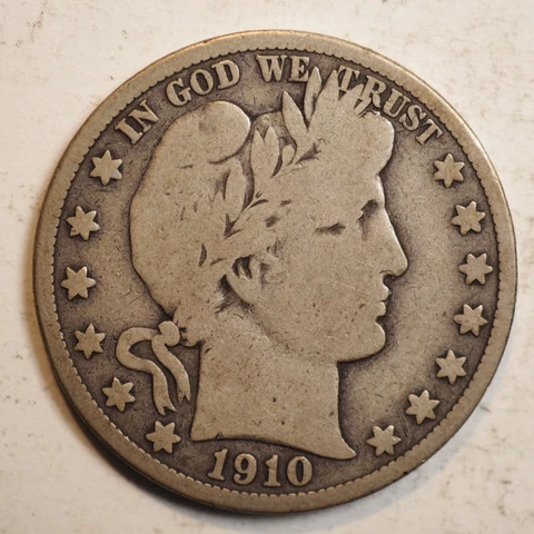 1910   S  BARBER HALF DOLLAR ***NICE COIN!***  FREE SHIPPING! A3688 Cover