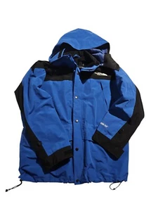 VTG THE NORTH FACE GORE-TEX BLUE BLACK WINDBREAKER SKI JACKET SZ S 90'S No Liner - Picture 1 of 8