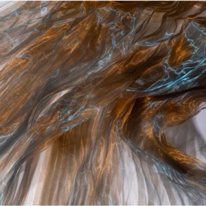 Organza Pleated Fabric Sheer Frill Mesh Lace Tulle Sewing Shiny Holographic Trim - Picture 1 of 40