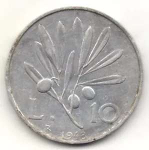ITALIA Repubblica 1948 - KM90 - 10 lire tipo ulivo #S#WEU - Foto 1 di 2