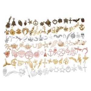 100Pcs Mixed Charms Pendant DIY Jewelry Making Accessory for Bracelet Necklace - Picture 1 of 7