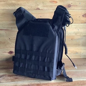 GAMING VEST - MILITARY VIDEO GAMES BLACK VEST WITH CABLES - Picture 1 of 8