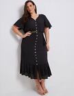 Plus Size - Womens Midi Dress - Black - Summer Casual A Line Dresses | AUTOGRAPH
