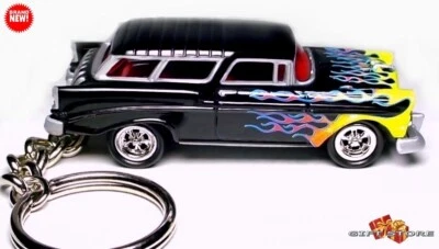 🎁🎁RARE KEYCHAIN 1955/56/57 BLACK FLAMED CHEVY NOMAD Ltd GREAT GIFT NOVELTY🎁🎁 - Image 1 of 4