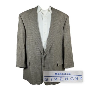 Vintage Givenchy Sport Coat Blazer Mens 52L Beige Textured Two Button - Picture 1 of 7