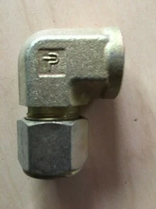 PARKER HANNIFIN, TUBE CONNECTOR,ELBOW,1/2" COMP X 3/8" FNPT,STL, 86DBZS - Picture 1 of 2