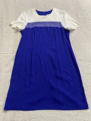 Vestido Betsy's Things EE. UU. Mujer Manga Corta Forrado Azul Pequeño Talla 12P Foto 1 de 4