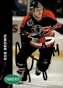 Rob Brown - Signed 1992-93 Parkhurst Pro Set Card #258 - Picture 1 of 2