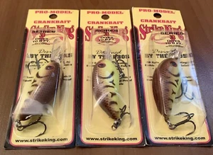 3 Strike King Pro-Model Series 3 HC3 Crankbait Lures CHART BELLY CRAW - Picture 1 of 5