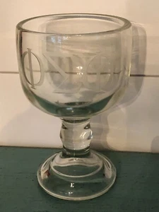 Vintage Phi Sigma Phi Fraternity Etched Chunky Glass Goblet - Picture 1 of 3