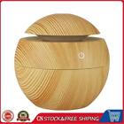Mini Humidifier 130ml Ultrasonic Wood Grain Diffuser for Bedroom (Light Brown)