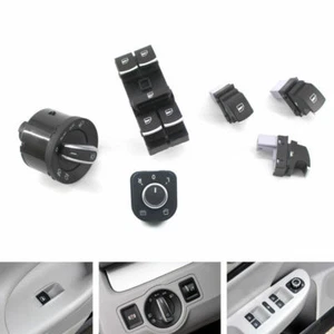 6X Chrome Window Headlight Mirror Switch Set for VW Passat B6 CC Golf Jetta MK5 - Picture 1 of 4