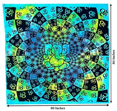 Om Ganesha Ganesh Tapiz Decoración Colgante Pared 84" X 80" Foto 1 de 4