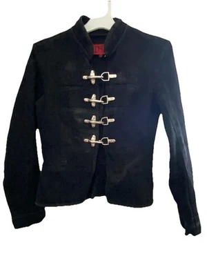 Vintage Tripp NYC Denim Military Straight Jacket w/ Metal Buckles goth punk Y2K - Image 1 of 4