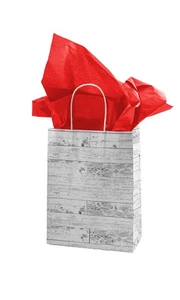 SSWBasics Small Wood Pattern Paper Shopping Bags - Case of 100 - Picture 1 of 1