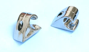 1967 - 1972 Chevy GMC pickup truck visor bracket retainer hooks chrome pair  - Picture 1 of 1