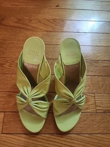 Stuart Weitzman Playa 50 Knot Open-Toe Stiletto Heel Light Green Sandal Sz 9/EUC - Picture 1 of 12
