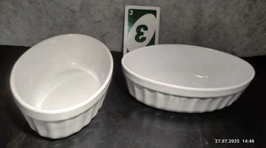 x2 Dishwasher Safe Oven & Microwave Safe Oval Casserole Dishes Bowls Vintage - Picture 1 of 9