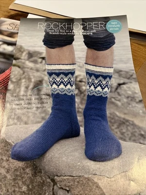 Men's Scandinavian Style Fair Isle Sock DK KNITTING PATTERN - Image 1 of 4