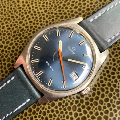 1968 Omega Genève Ref. 136.041 - Rare Blue Dial w/ Orange Sweep Wristwatch - Image 1 of 4