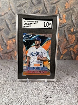 2023 Stadium Club Clayton Kershaw Orange Refractor #12/50 SGC 10 💎 - Image 1 of 3