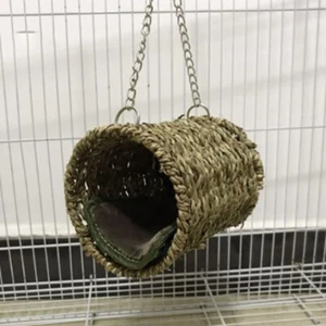 Grass Bed Grass Tunnel Hammock Hanging Parrot Pet Cage Ornament - Picture 1 of 5