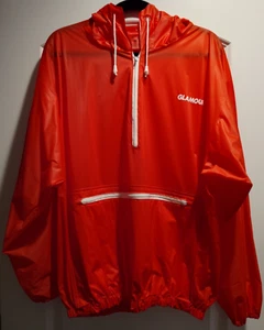 Vintage Glamour Magazine Red Hooded Poncho Raincoat Slicker PVC Jacket One Size - Picture 1 of 9