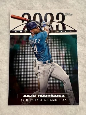 2024 Topps Series 1 - 2023 Greatest Hits #23GH-17 Julio Rodriguez Mariners - Image 1 of 2