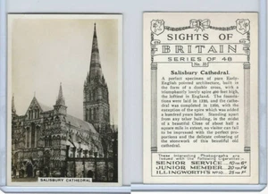 P18-75 Pattreiouex, Sights of Britain, 1936, #35 Salisbury Cathedral - Picture 1 of 1