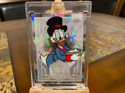 2023 TOPPS DISNEY CHROME 100 SCROOGE MCDUCK #87 DIAMOND ICE REFRACTOR 039/100 - Image 1 of 3
