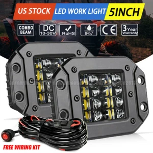 Fit Ford F150/F250/F350 Backup Rear Bumper Flush Mount 48W LED Light Pods+Wiring - Bild 1 von 12