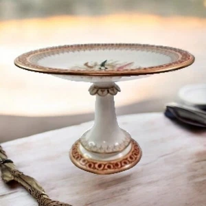 Soporte para pasteles con patas Tazza floral antiguo Royal Worcester 7" H pedestal compota - Imagen 1 de 14