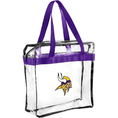 Minnesota Vikings Clear Plastic Zipper Tote Bag NFL 2023 Stadium Approved Cover